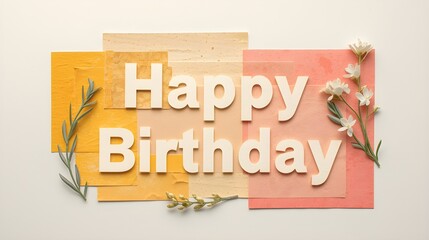 handmade happy birthday card with colorful design with white background