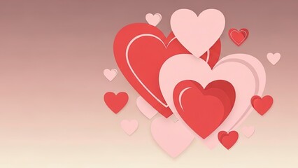 Colorful hearts floating in air