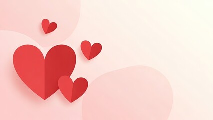 Floating hearts in soft background