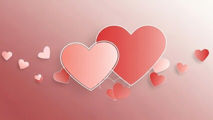 Abstract hearts floating in space