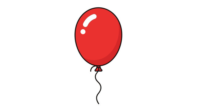 Vibrant red balloon floating gracefully, symbolizing joy and celebration for special events and festive occasions