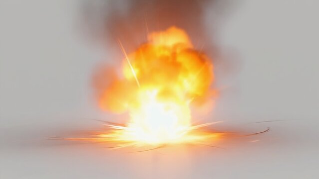 Explosion occurs in an open area during a training exercise in a military base on a clear day in October - Powered by Adobe