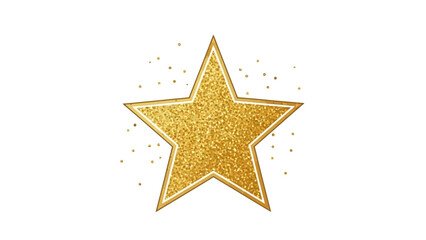 Obraz premium Brilliant Golden Glitter Star Illustration, a Symbol of Excellence and Triumph, Radiating Festive Sparkle and Joyful Celebration