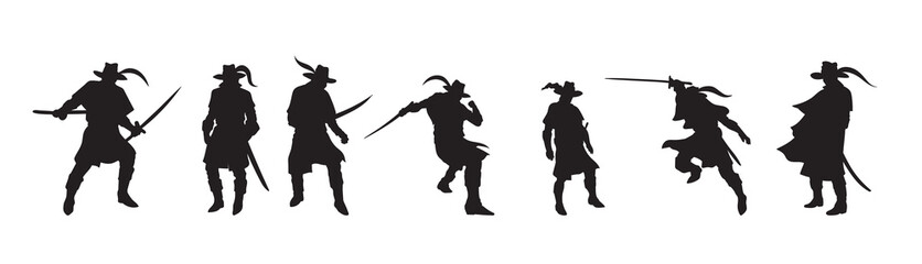 musketeer silhouette vector