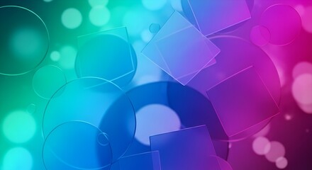 Vibrant colorful abstract shapes and bokeh lights create a mesmerizing graphic design effect in Image_fx