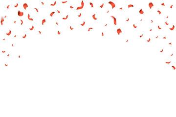 Red Rose Petals Falling From Top Creating Romantic Confetti Rain Illustration