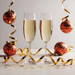 champagne and candle