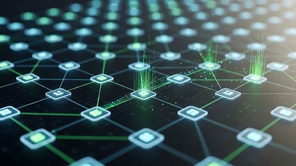 Digital network of interconnected nodes and data flow