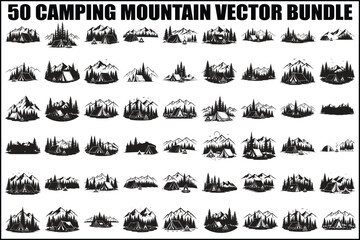 50 Camping Mountain Vector Bundle