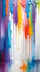 Abstract Colorful Paint Drip Splash Background Art