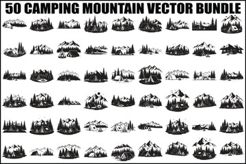 50 Camping Mountain Vector Bundle