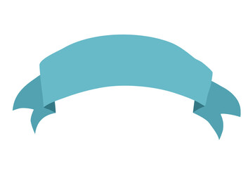 Hand drawn Blue Ribbon Banner Isolated on Transparent Background. Vector illustration 
