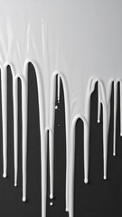 White Paint Drip Abstract Minimalist Background Art