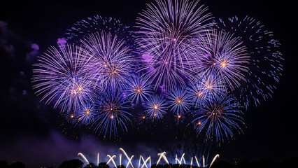 Vibrant night sky with fireworks