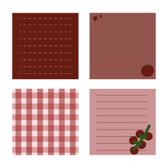 Set of cute square note. Printable for school and work.