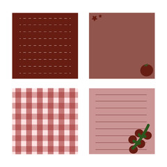 Set of cute square note. Printable for school and work.