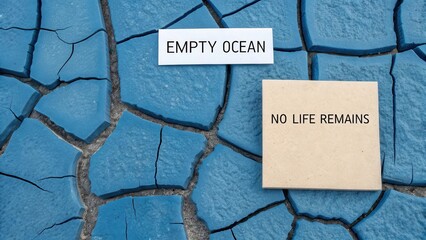 Cracked blue tile with empty ocean label