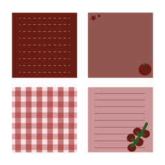 Set of cute square note. Printable for school and work.