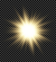 Twinkling stars in gold glow softly with sparkling particles around. Transparent background allows flexible placement in design. Perfect for holiday, magical, or night sky themes.