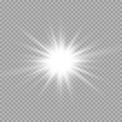 Twinkling stars in white glow softly with sparkling highlights. Transparent background allows versatile design placement. Perfect for night sky, holiday, or cosmic themes.