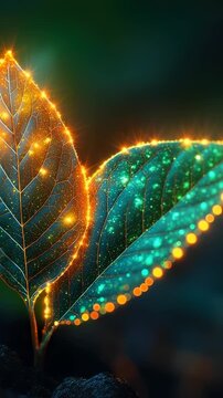Leaf photosynthesis process: oxygen creation, carbon uptake, sunlight power, chlorophyll job, natural transformation, energy flux, chemical stage, plant motion, eco dynamic organic shift, vital rhythm