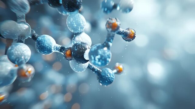 Abstract blue atp molecule structure background visualization