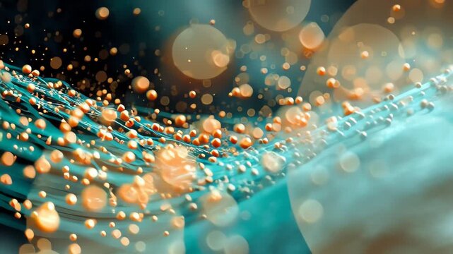 Microscopic atp molecule movement on cellular surface. 4K Video