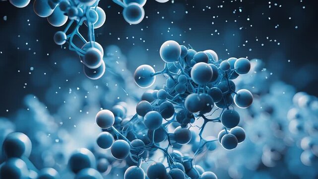 Abstract 3D rendering of atp molecule structure science background