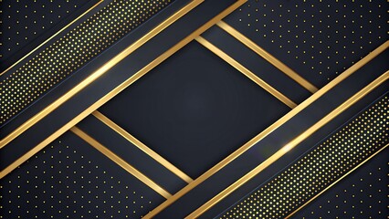Elegant Black and Gold Geometric Luxury Background Modern Design Abstract Pattern Sophisticated Decoration Opulent Premium Style AI Generated