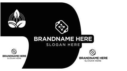 Black Logo Template with Placeholder Text.
