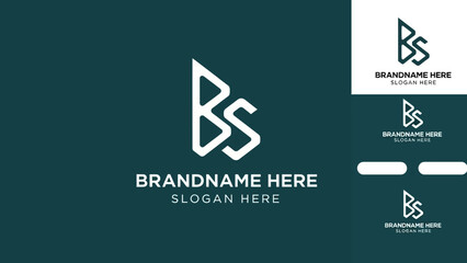 Modern BS Monogram Logo Design Template.