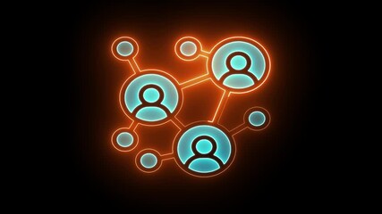 Luminous digital people icons in dual tones, perfect for global communication and partnership marketing.