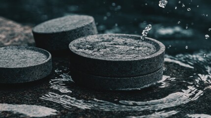 Medium shot showcasing watersoluble biodegradable urns gently dissolving in a serene river highlighting the environmentally conscious way to return ashes to nature