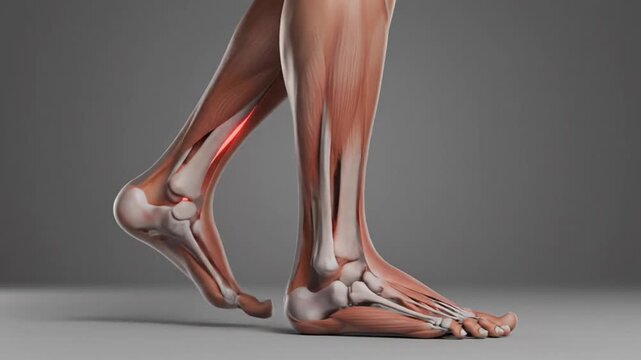 Understanding Achilles Tendon Injury through Anatomical Illustration of Lower Leg Movement