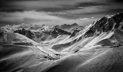 Risoul France ski resort mountain skiers