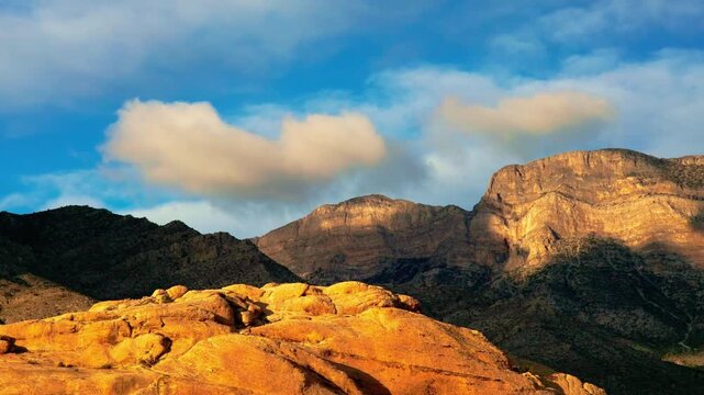 Winter sky over mountins in timlapse