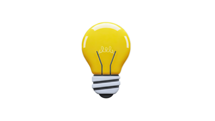 3D Rendered Light Bulb on White Background
