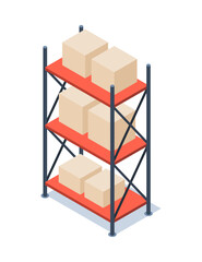 Storage parcel rack icon. Flat illustration of storage parcel rack vector icon isolated on white background