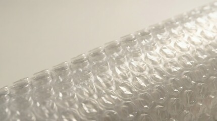 Close-up of Clear Bubble Wrap Material