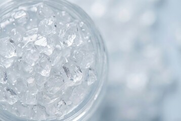 Close-Up of Crystal Clear Ice in Jar