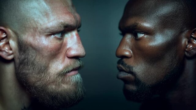 A duel between two fighters in a no-holds-barred fight