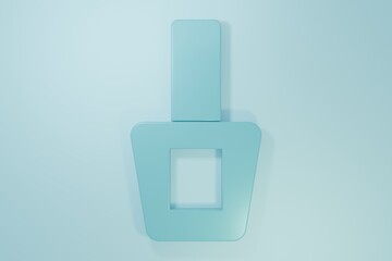 Obraz premium Blue Nail polish bottle icon isolated on blue background. Minimalism concept. 3D render illustration