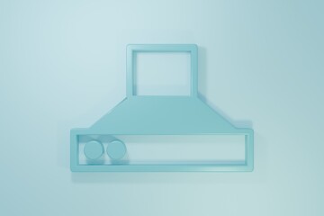 Blue Kitchen extractor fan icon isolated on blue background. Cooker hood. Kitchen exhaust. Household appliance. Minimalism concept. 3D render illustration