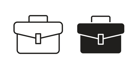Briefcase icons. glyph icon vector on white background. Flat and line vector © Ranveer