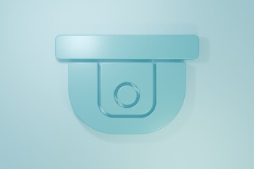 Blue Motion sensor icon isolated on blue background. Minimalism concept. 3D render illustration