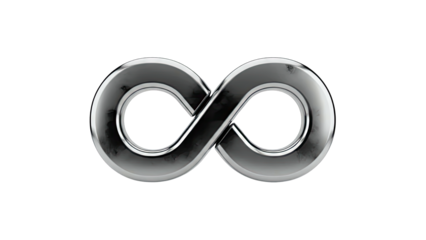 Infinity Symbol Rendered in Chrome on White Background