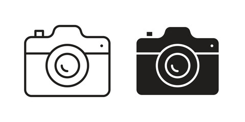 Camera icons. glyph icon vector on white background. Flat and line vector
