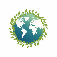 Obraz premium Earth Day - A World Encircled by Green Leaves.