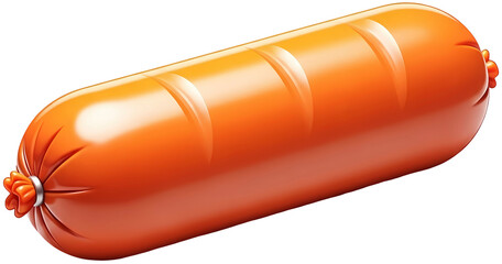 Appetizing sausage on transparent background for culinary designs