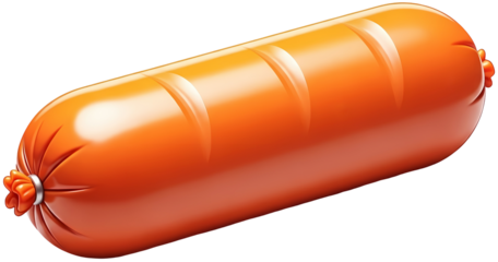 Appetizing sausage on transparent background for culinary designs